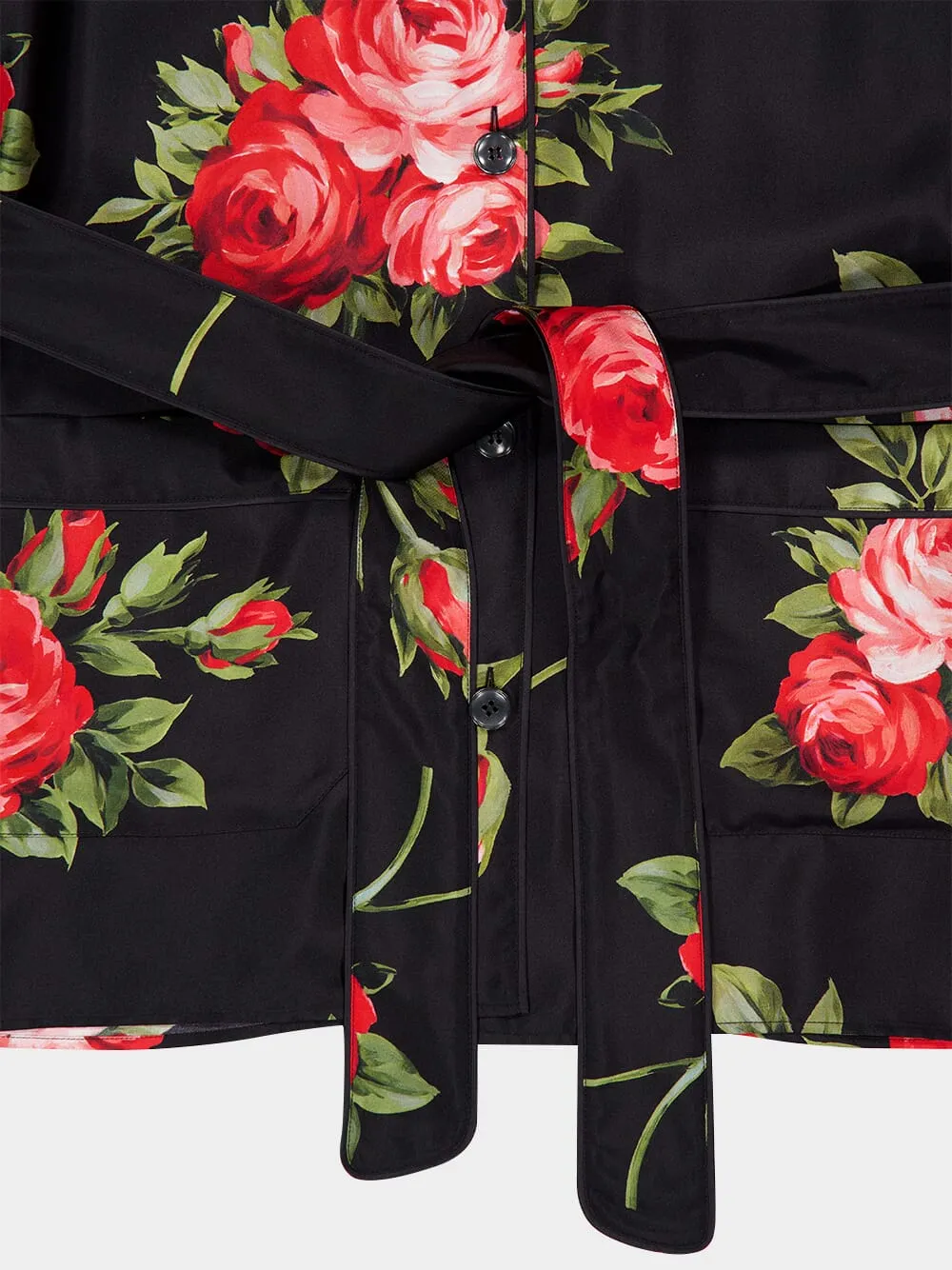 Rose Bouquet-Print Silk Twill Vanity Shirt sold by Fashion Clinic product image thumbnail 4