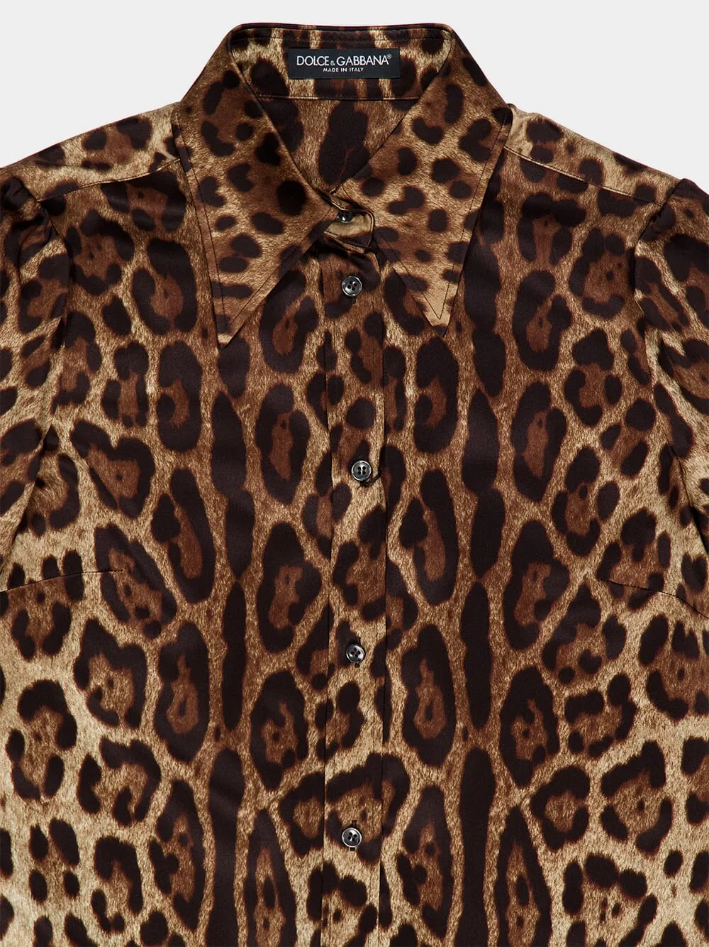 Leopard-Print Silk Satin Shirt sold by Fashion Clinic product image thumbnail 5