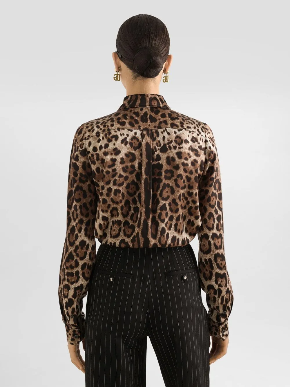 Leopard-Print Silk Satin Shirt sold by Fashion Clinic product image thumbnail 4