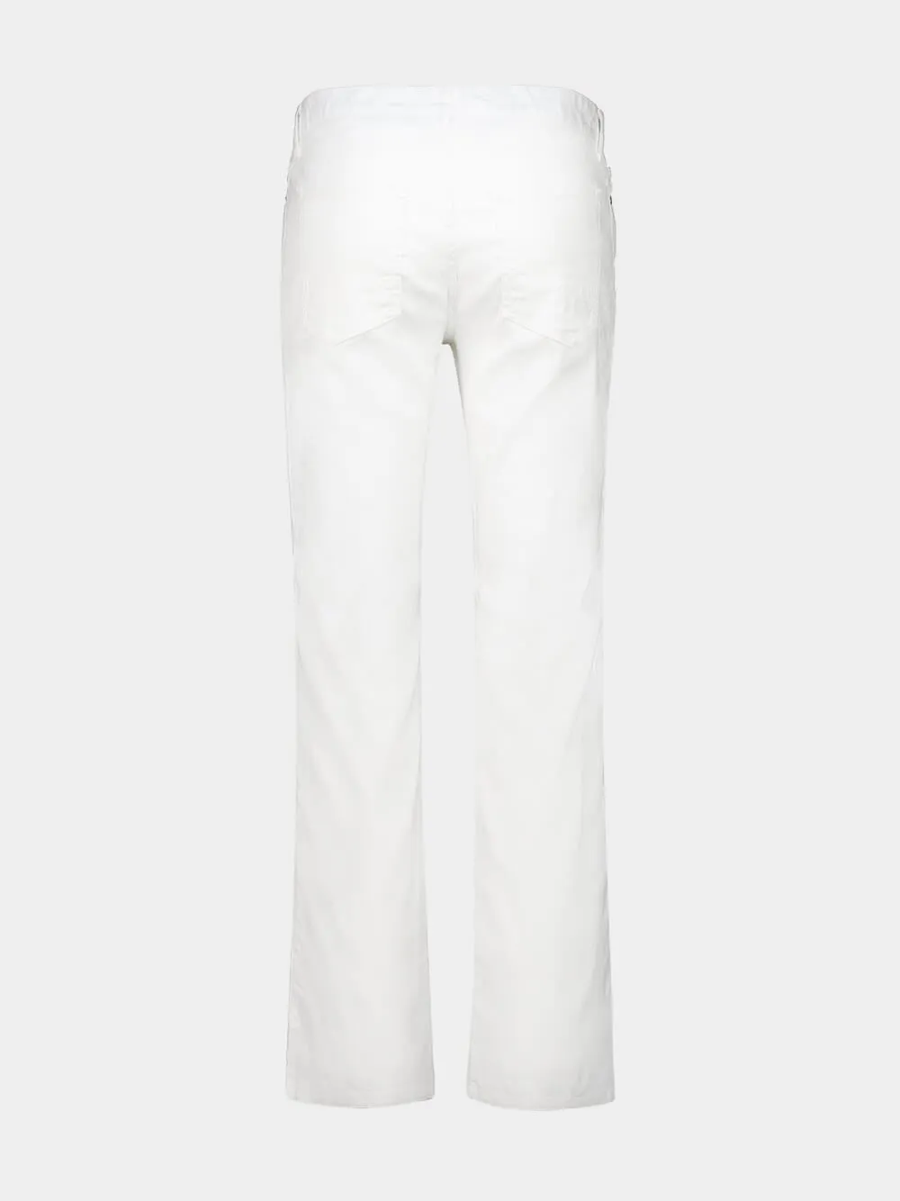 White Slim Fit Linen-Blend 5-Pocket Pants sold by Fashion Clinic product image thumbnail 2