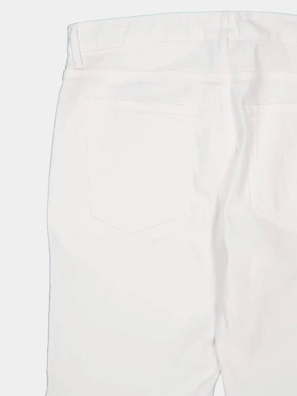 White Slim Fit Linen-Blend 5-Pocket Pants sold by Fashion Clinic product image thumbnail 4