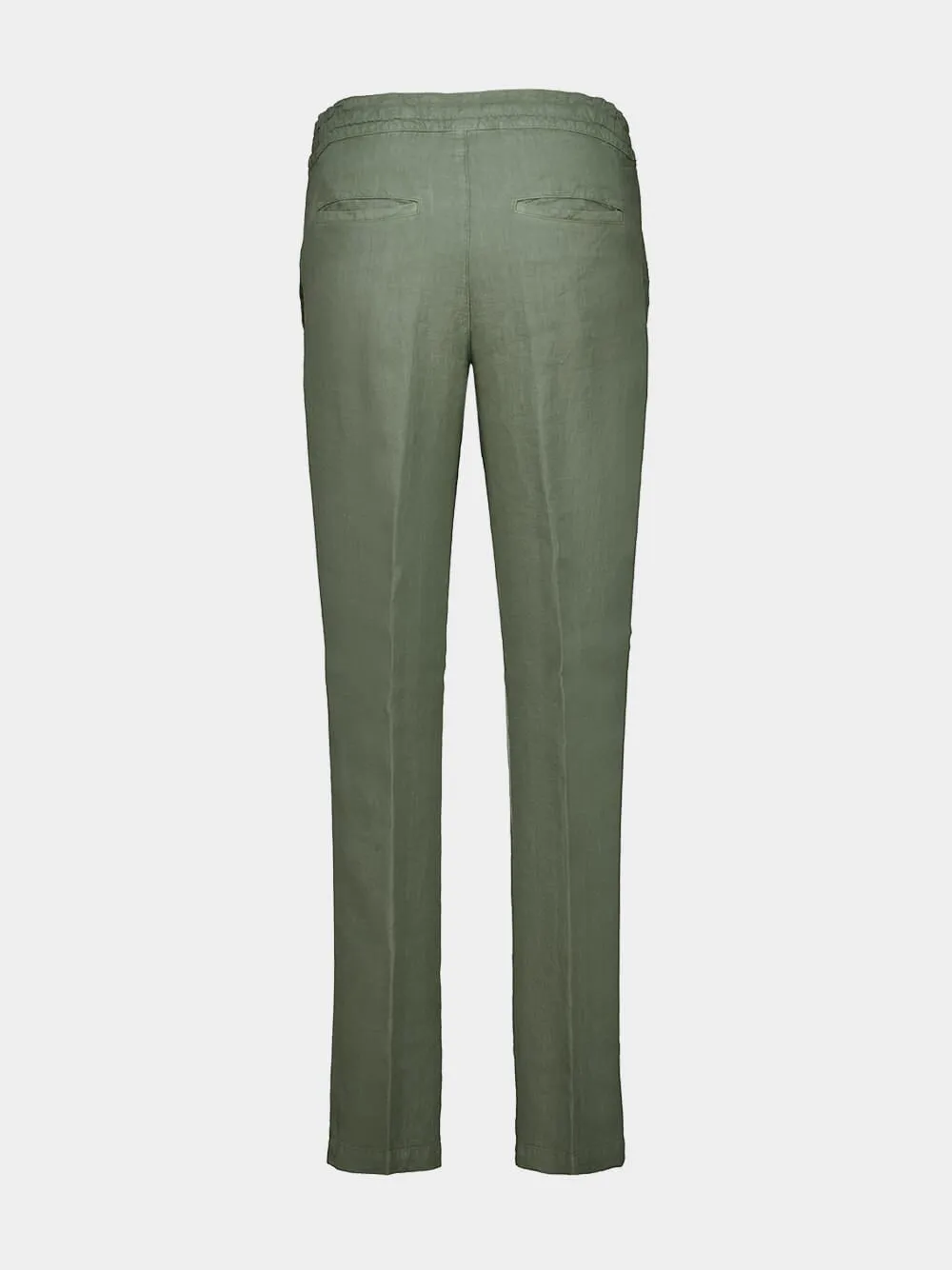 Khaki Drawstring Linen Pants sold by Fashion Clinic product image thumbnail 2