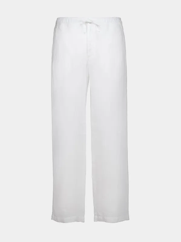 White Drawstring Linen Pants sold by Fashion Clinic