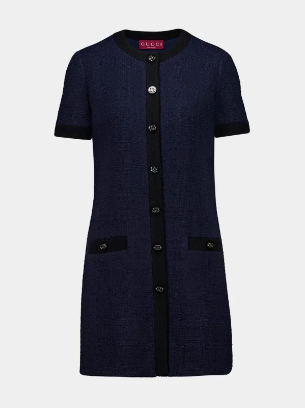 Navy Blue Mini Wool Dress sold by Fashion Clinic