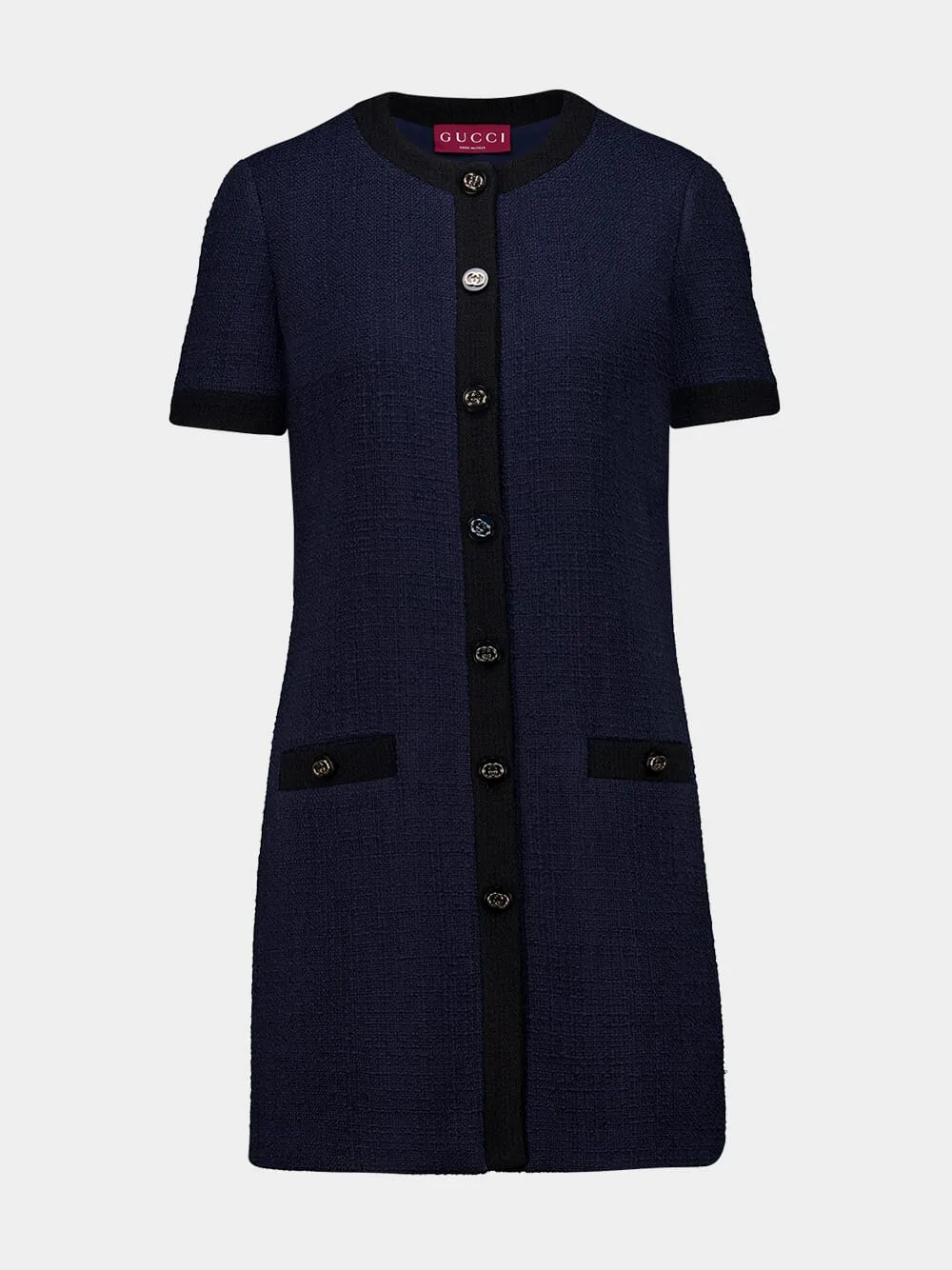 Navy Blue Mini Wool Dress sold by Fashion Clinic