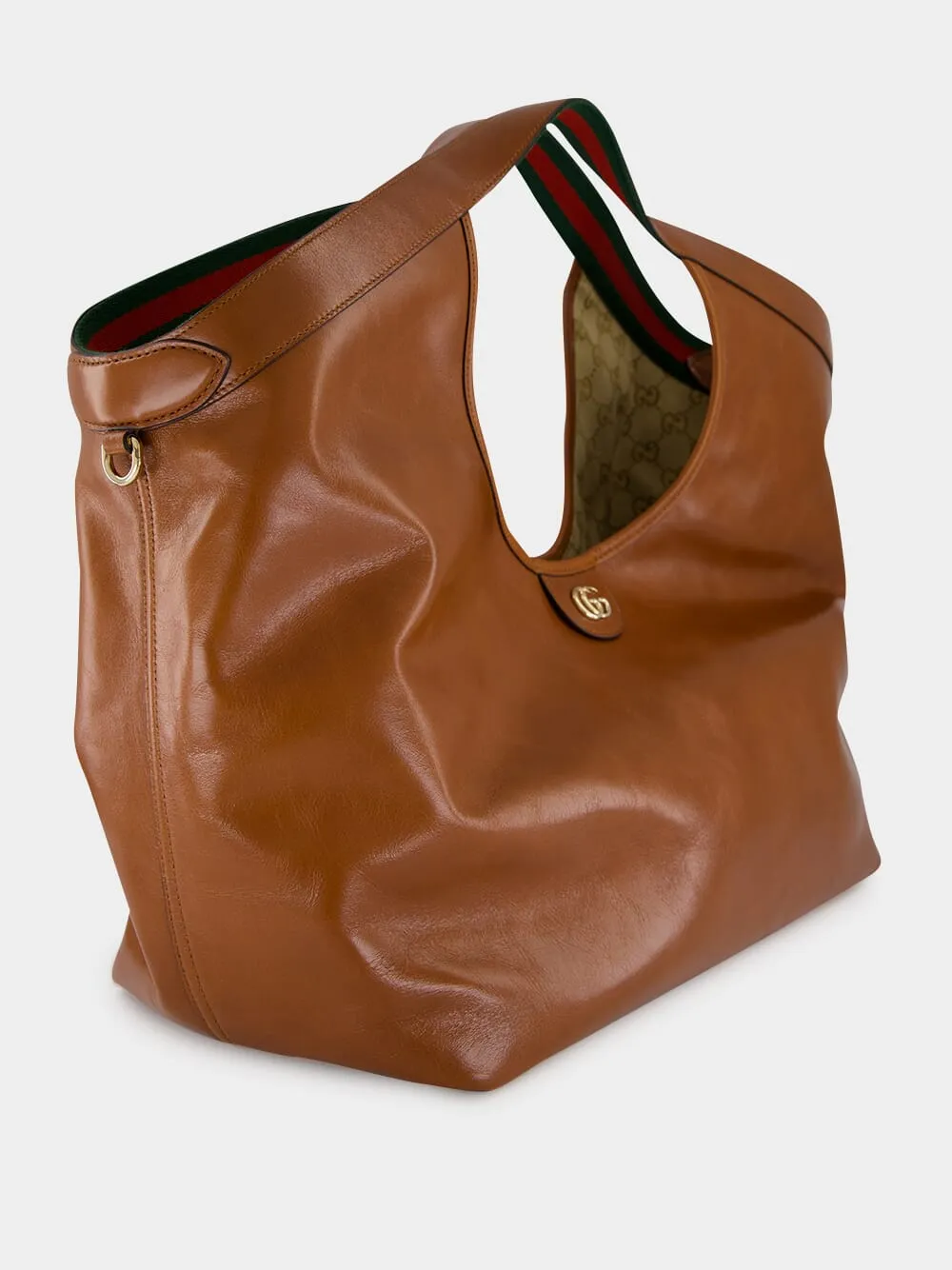 Giglio Large Tote Bag in Dark Brown Glossy Leather sold by Fashion Clinic product image thumbnail 2