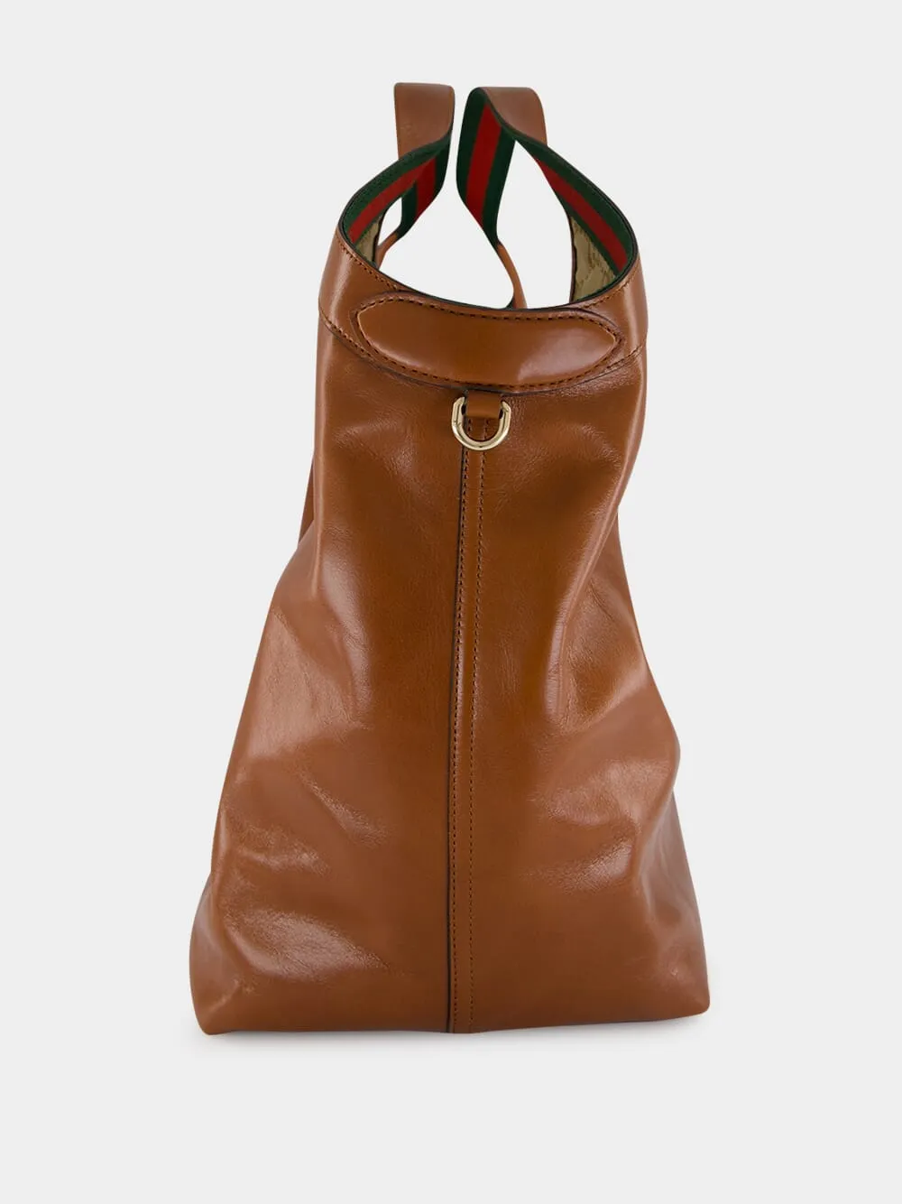Giglio Large Tote Bag in Dark Brown Glossy Leather sold by Fashion Clinic product image thumbnail 3