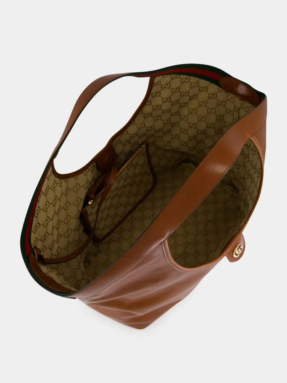 Giglio Large Tote Bag in Dark Brown Glossy Leather sold by Fashion Clinic product image thumbnail 5