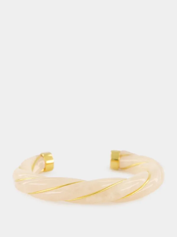 Ivory Diana Glazed-Effect Bangle sold by Fashion Clinic