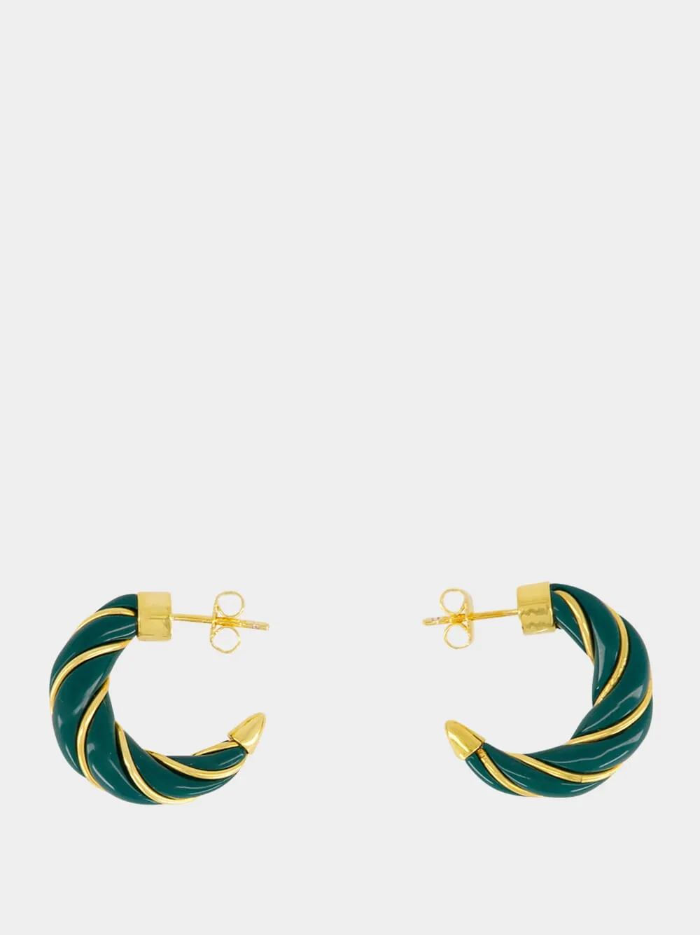 Emerald Green Diana Hoop Earrings sold by Fashion Clinic product image thumbnail 2