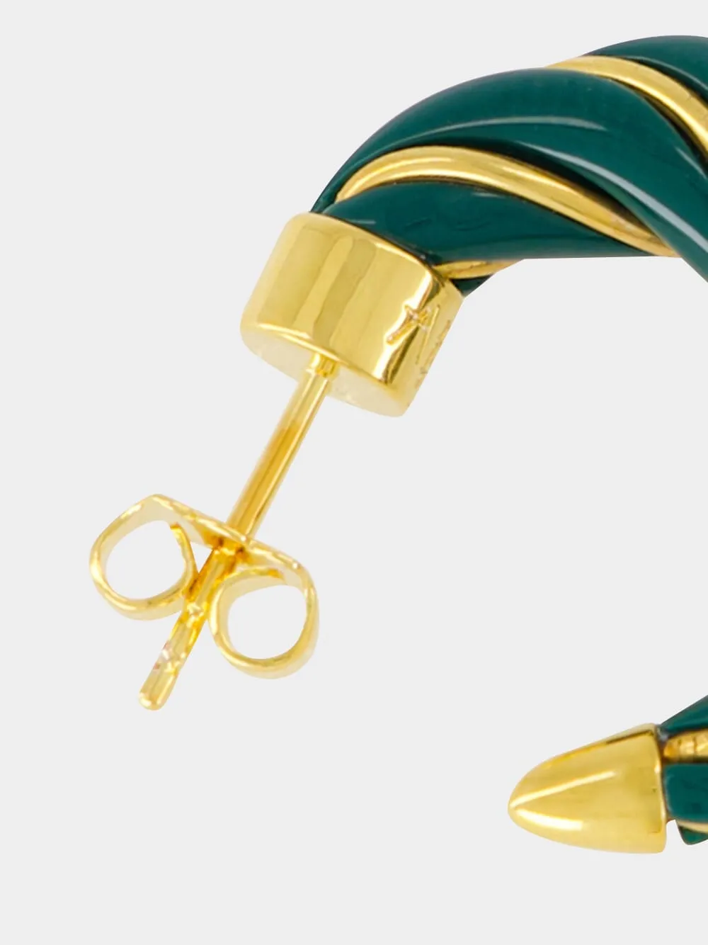Emerald Green Diana Hoop Earrings sold by Fashion Clinic product image thumbnail 3
