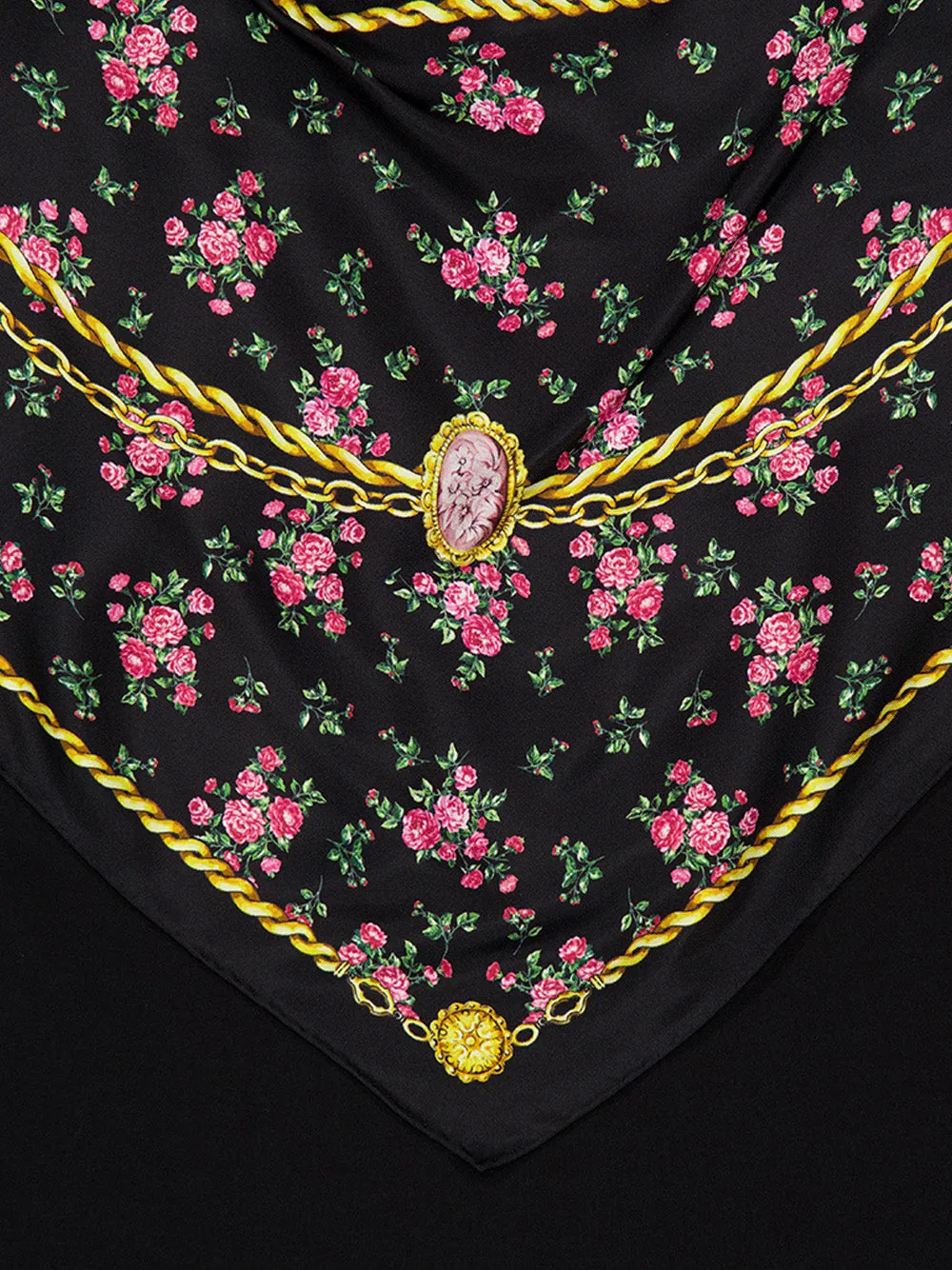 Black Cotton T-Shirt with Scarf Detail sold by Fashion Clinic product image thumbnail 5