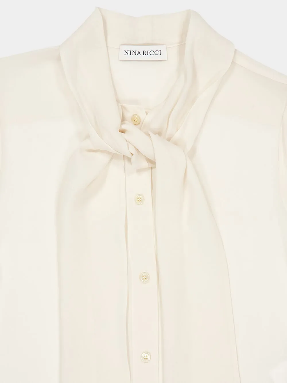 White Satin Lavallière Blouse sold by Fashion Clinic product image thumbnail 5