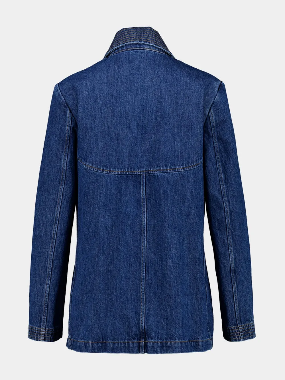 Medium Blue Denim Caban Jacket sold by Fashion Clinic product image thumbnail 2