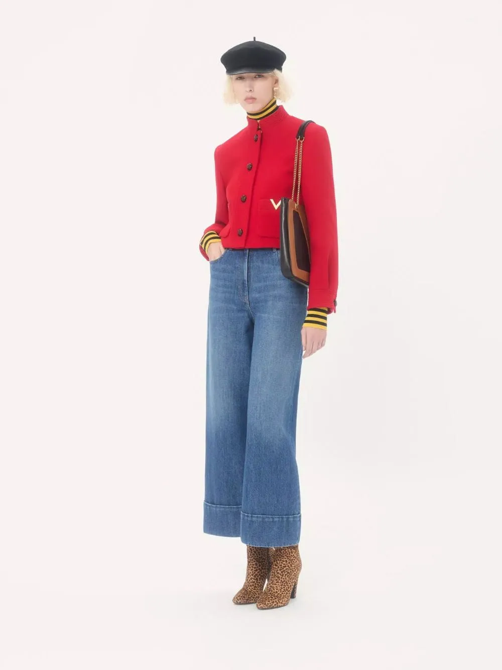 Blue Denim Trousers with Cuffs sold by Fashion Clinic product image thumbnail 2