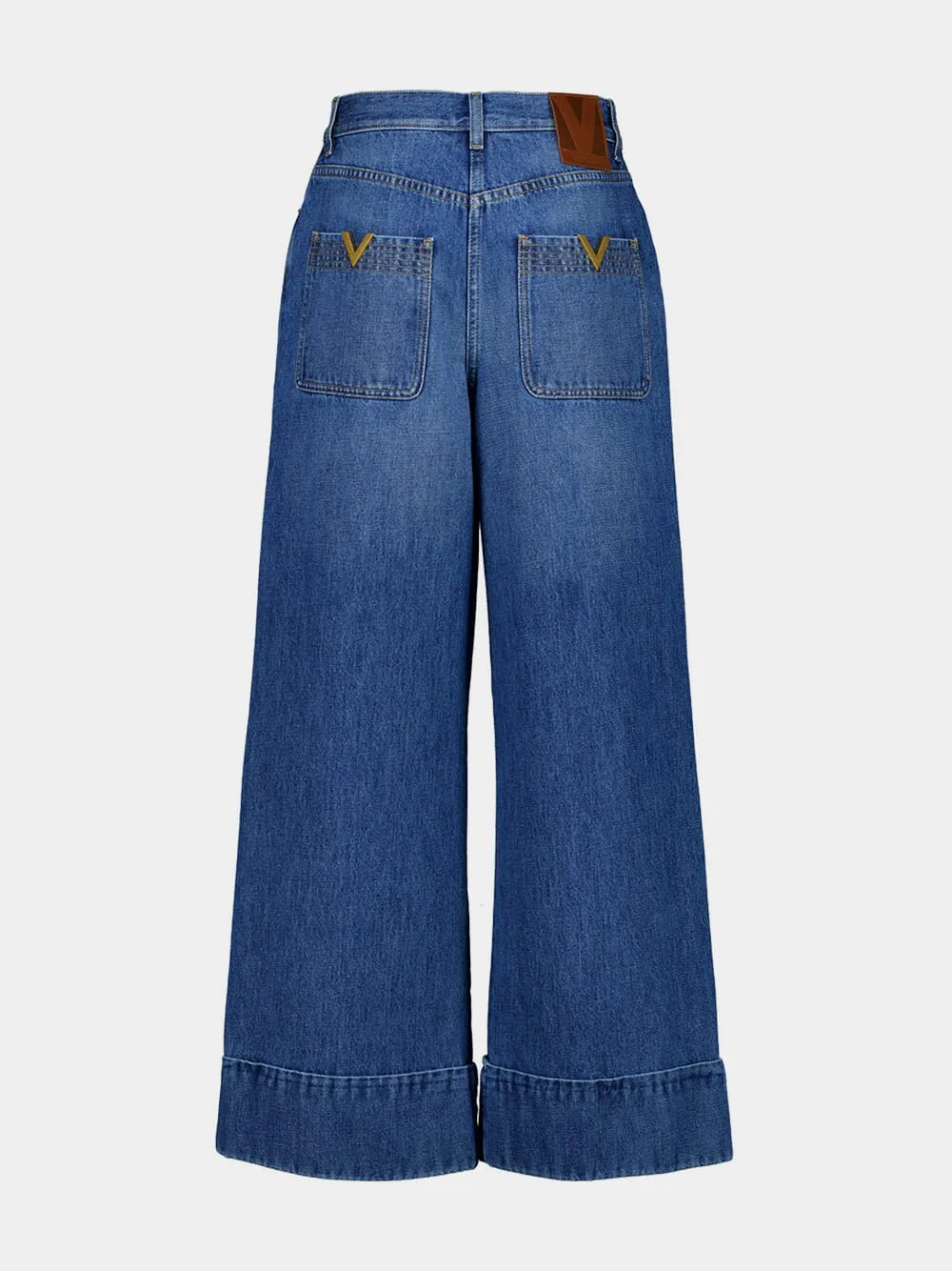 Blue Denim Trousers with Cuffs sold by Fashion Clinic product image thumbnail 3