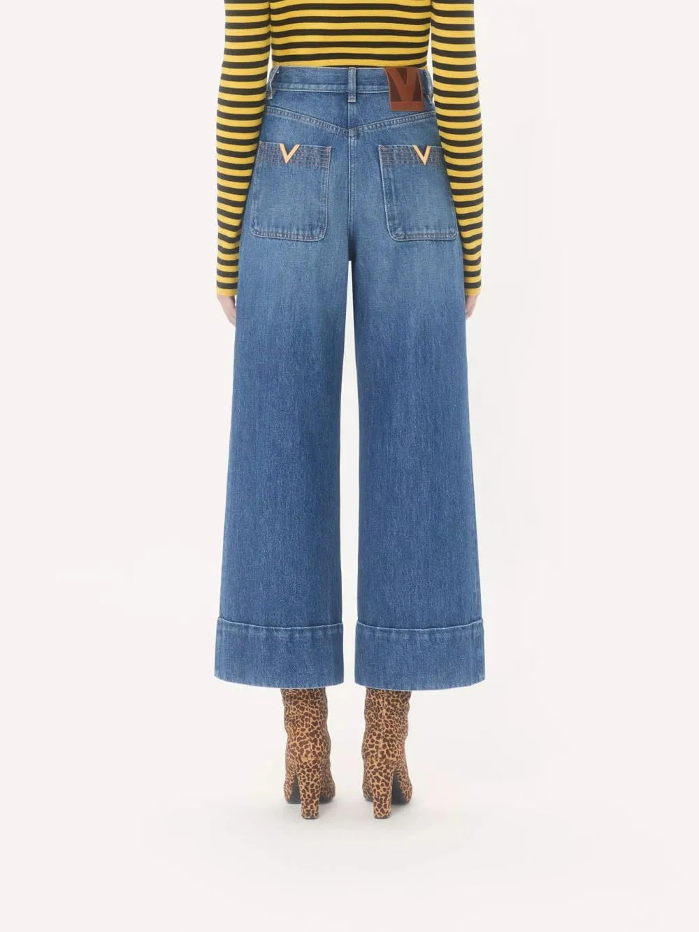 Blue Denim Trousers with Cuffs sold by Fashion Clinic product image thumbnail 4