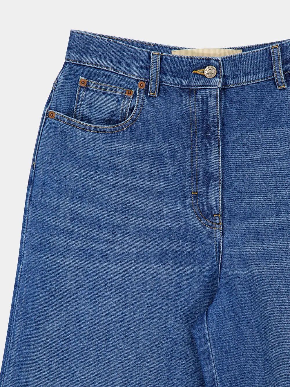 Blue Denim Trousers with Cuffs sold by Fashion Clinic product image thumbnail 5