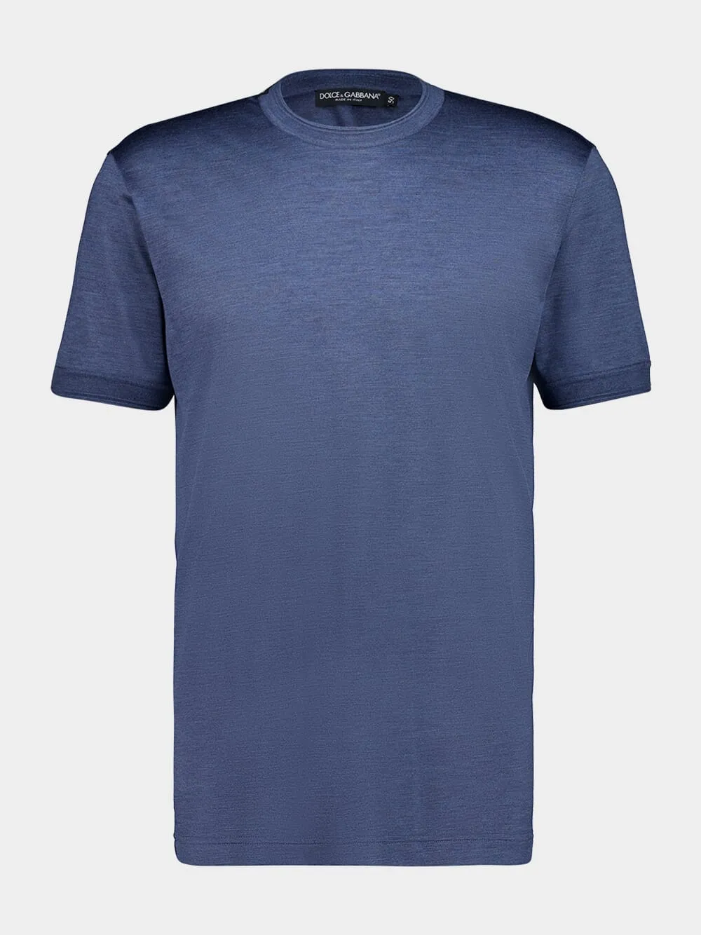Melange Blue Silk T-Shirt sold by Fashion Clinic