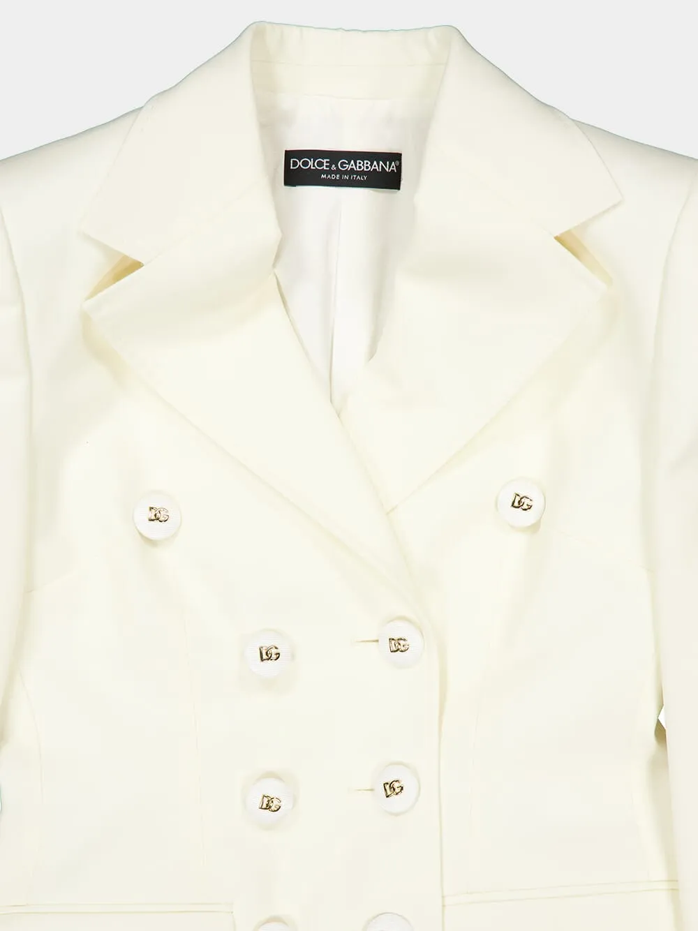 White Double-Breasted Twill Blazer sold by Fashion Clinic product image thumbnail 5