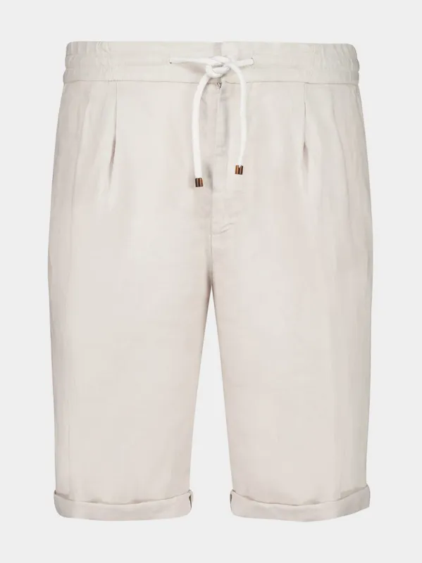 Jute Linen Gabardine Bermuda Shorts sold by Fashion Clinic