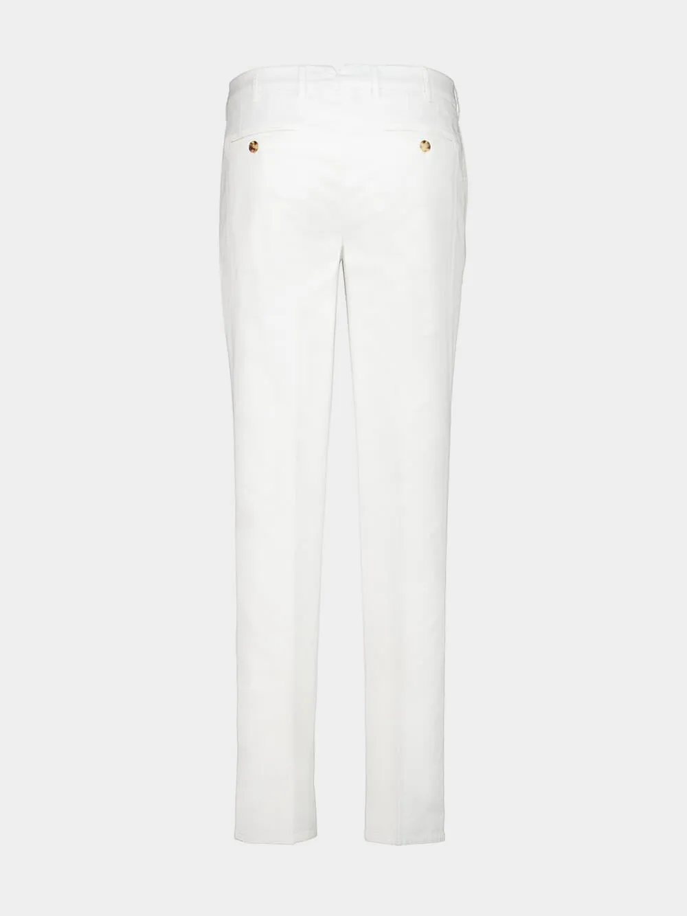 White Italian Fit Cotton Trousers sold by Fashion Clinic product image thumbnail 4