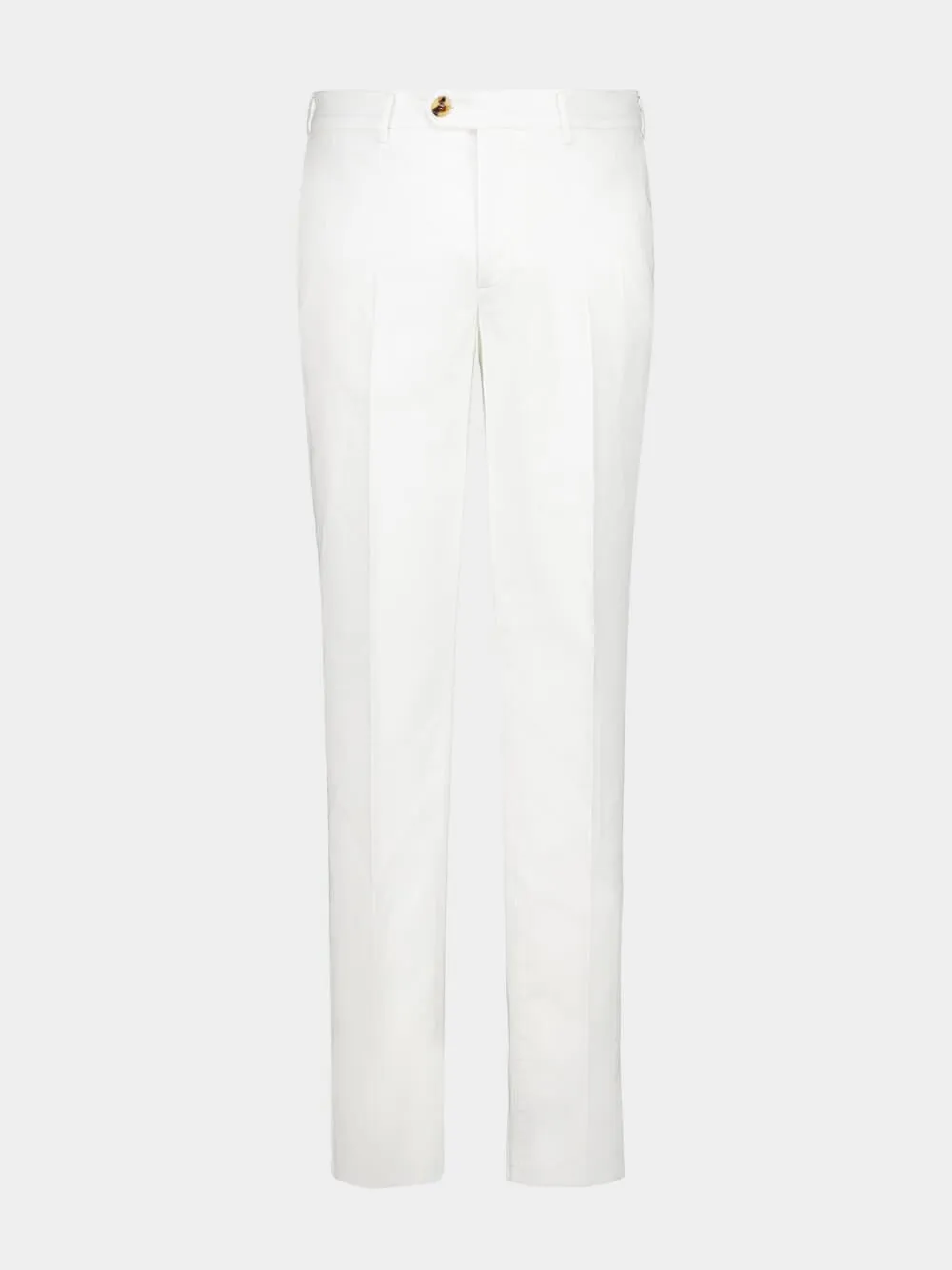 White Italian Fit Cotton Trousers sold by Fashion Clinic product image thumbnail 2