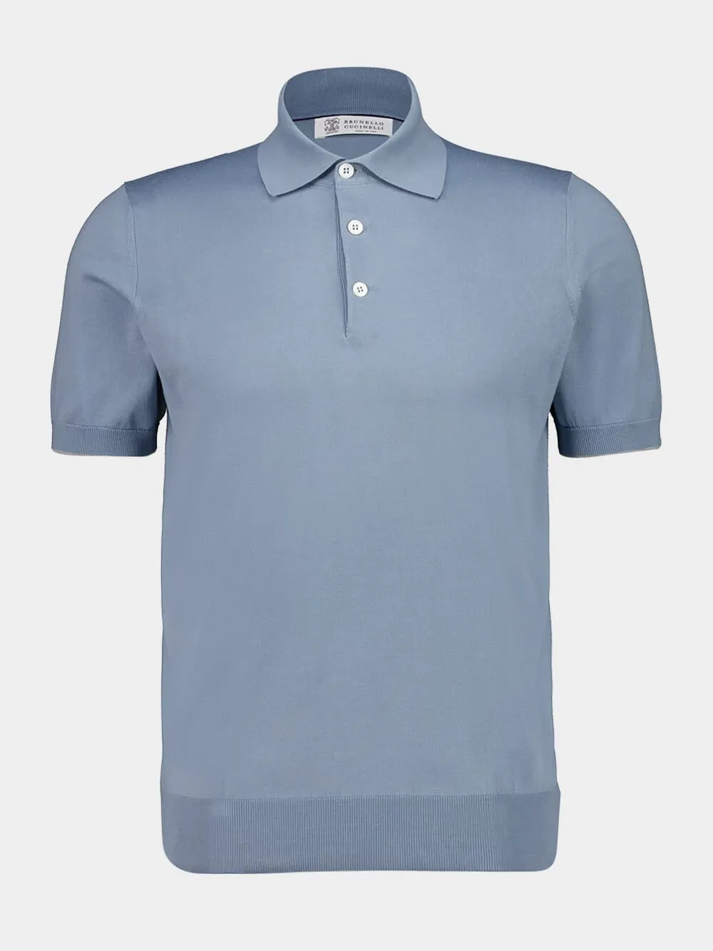 Light Blue Cotton Polo Shirt sold by Fashion Clinic
