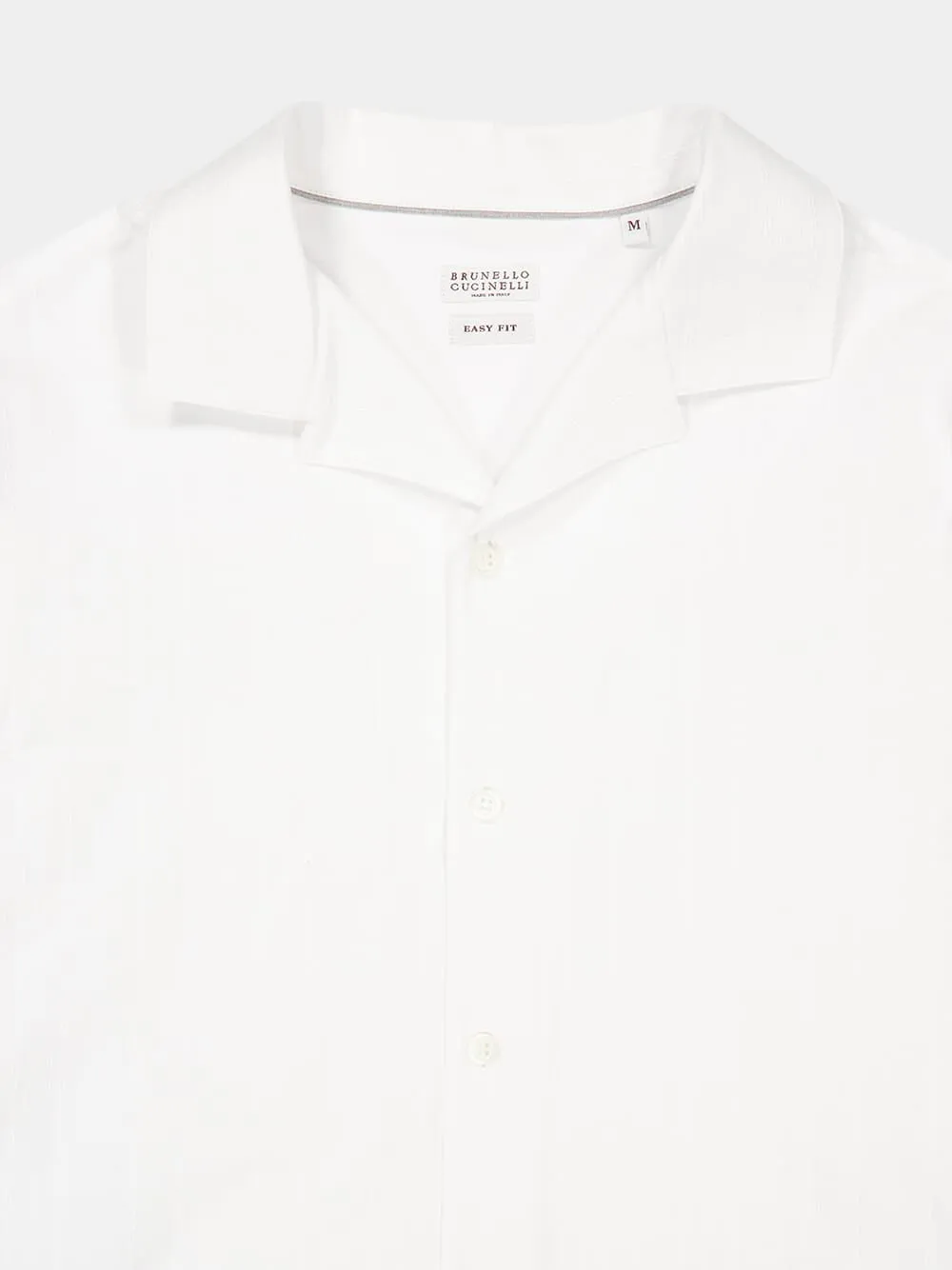 White Cotton Short-Sleeve Shirt sold by Fashion Clinic product image thumbnail 3