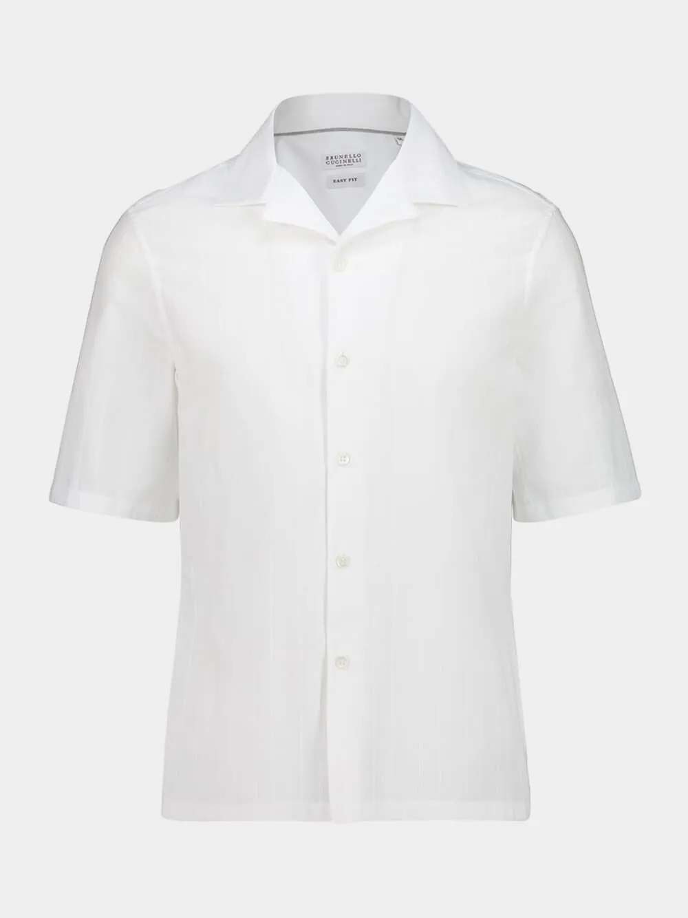 White Cotton Short-Sleeve Shirt sold by Fashion Clinic