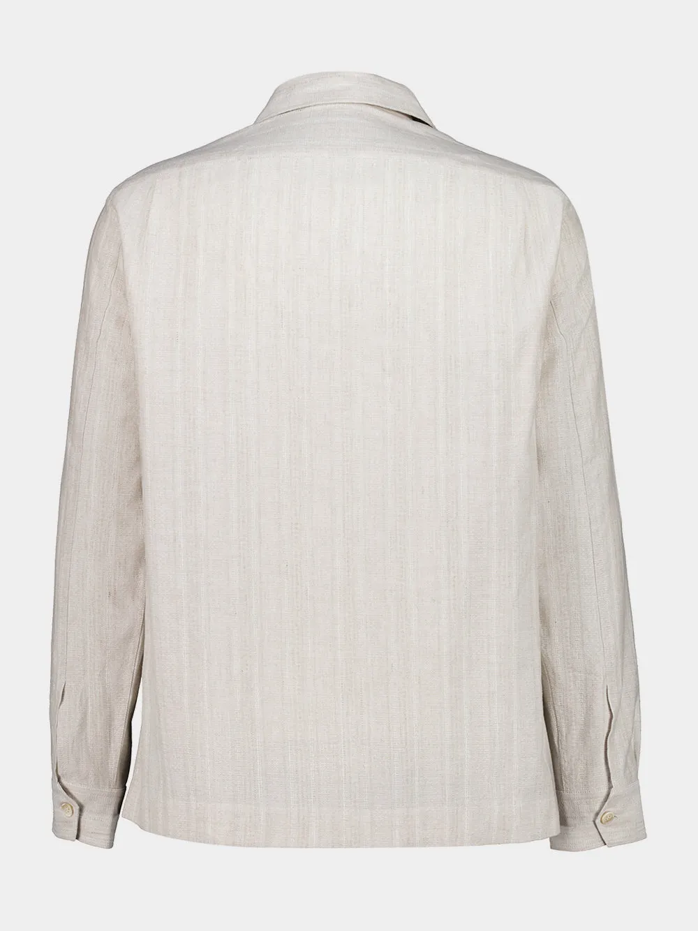 Rope Cotton and Linen Jacquard Stripe Easy Fit Guayabera sold by Fashion Clinic product image thumbnail 4