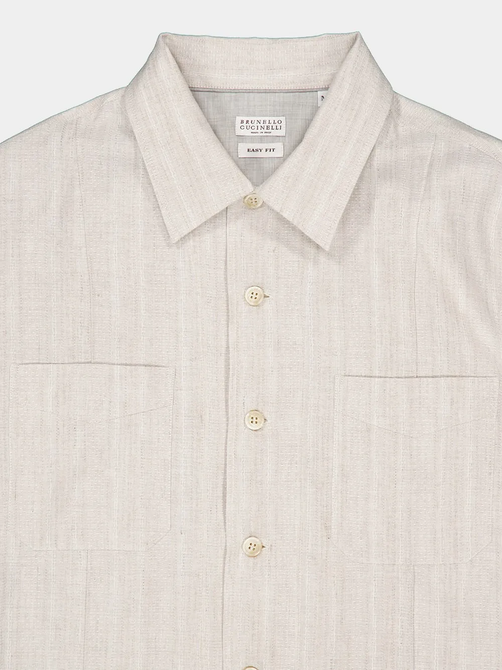 Rope Cotton and Linen Jacquard Stripe Easy Fit Guayabera sold by Fashion Clinic product image thumbnail 5