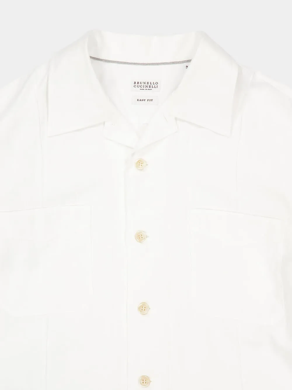 White Long-Sleeve Cotton Shirt sold by Fashion Clinic product image thumbnail 3