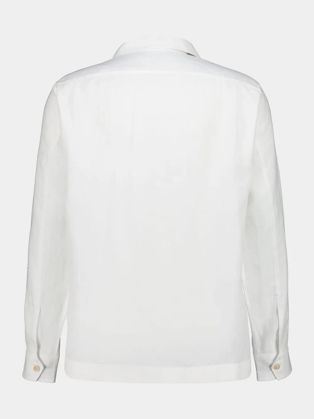 White Long-Sleeve Cotton Shirt sold by Fashion Clinic product image thumbnail 2
