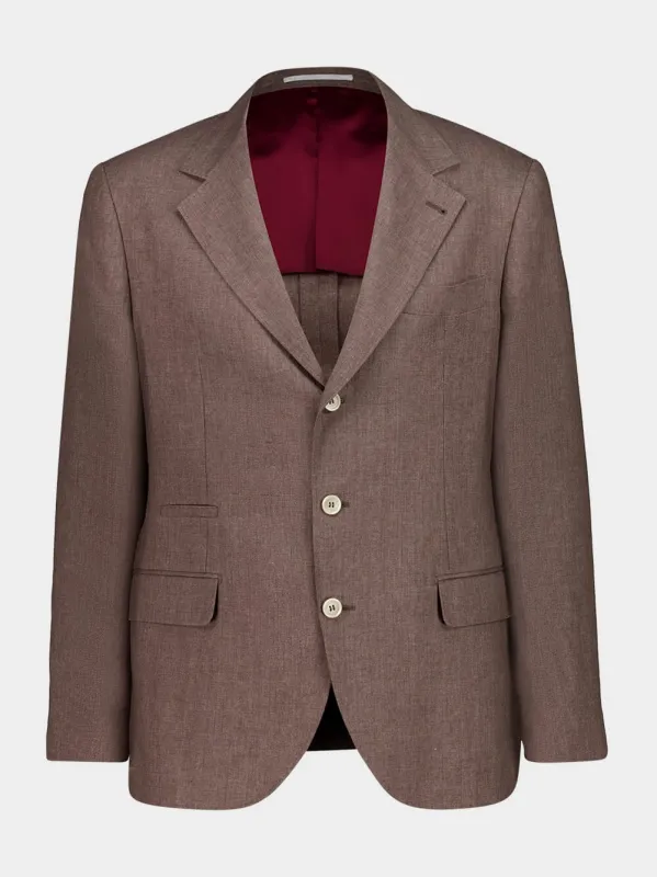 Nut Délavé Linen Deconstructed Blazer sold by Fashion Clinic