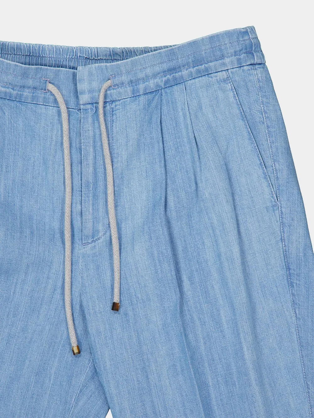 Light Denim Drawstring Trousers sold by Fashion Clinic product image thumbnail 5