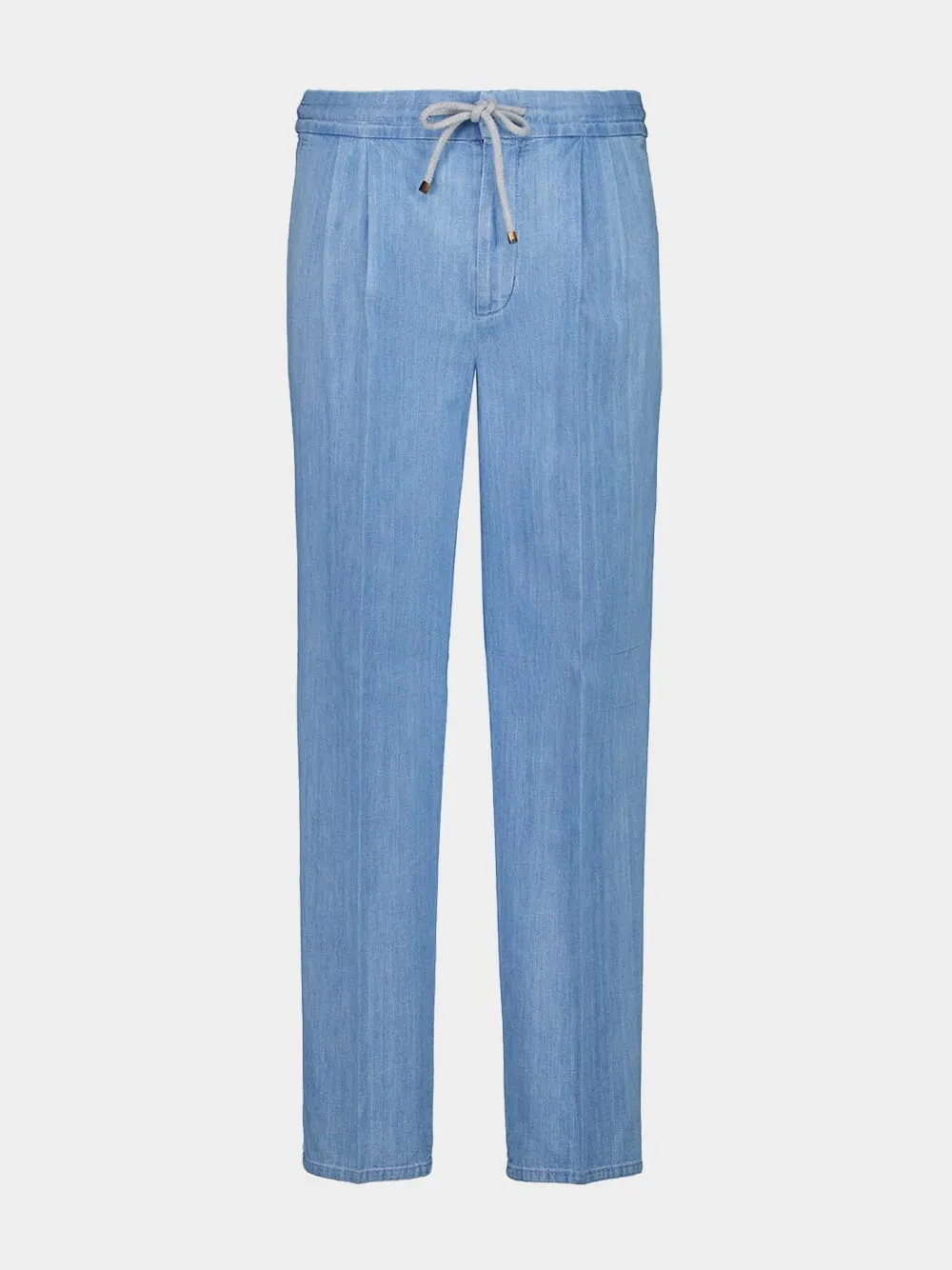 Light Denim Drawstring Trousers sold by Fashion Clinic product image thumbnail 2