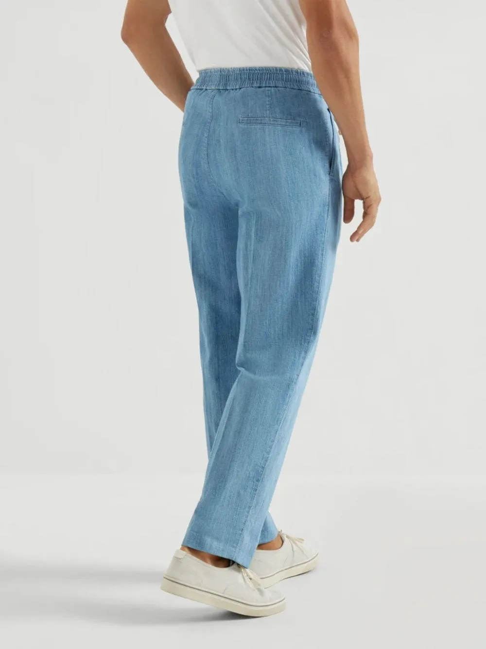 Light Denim Drawstring Trousers sold by Fashion Clinic product image thumbnail 3