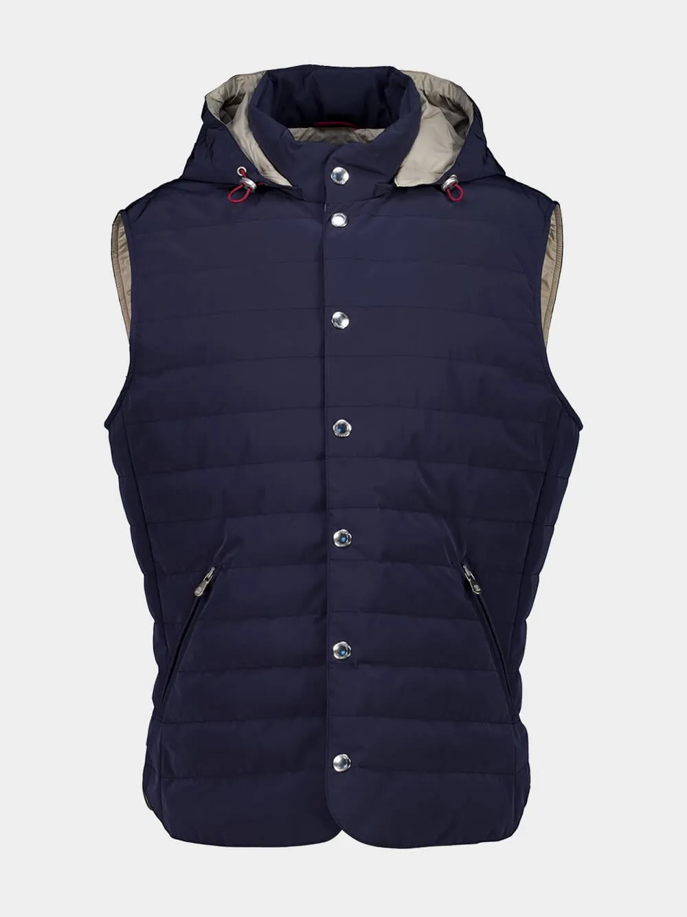 Blue Padded Hooded Vest sold by Fashion Clinic