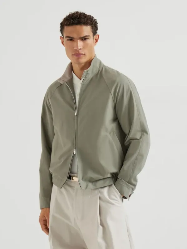 Khaki Techno Cotton Gabardine Jacket sold by Fashion Clinic