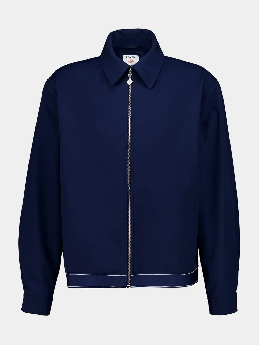 Navy Sports Jacket in Virgin Wool sold by Fashion Clinic
