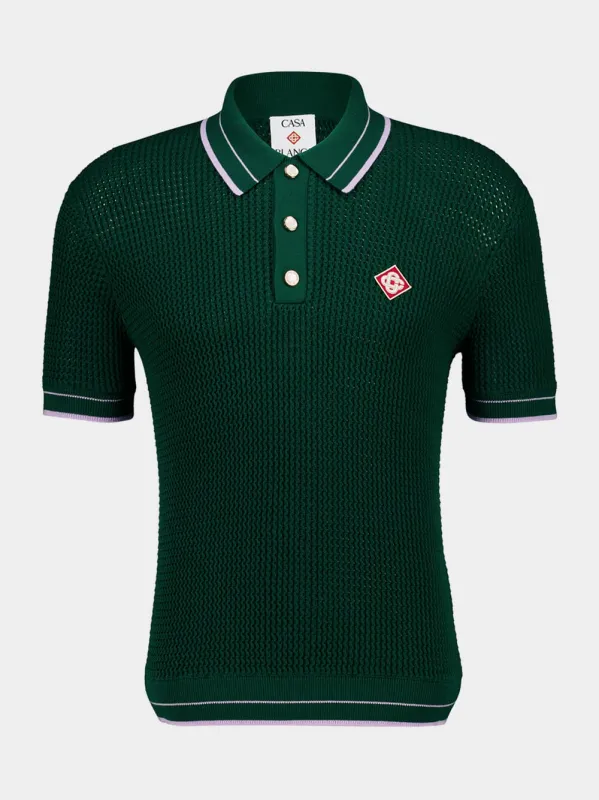 Green Mini Crochet Knit Polo sold by Fashion Clinic