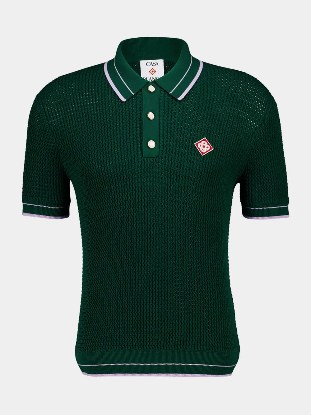 Green Mini Crochet Knit Polo sold by Fashion Clinic