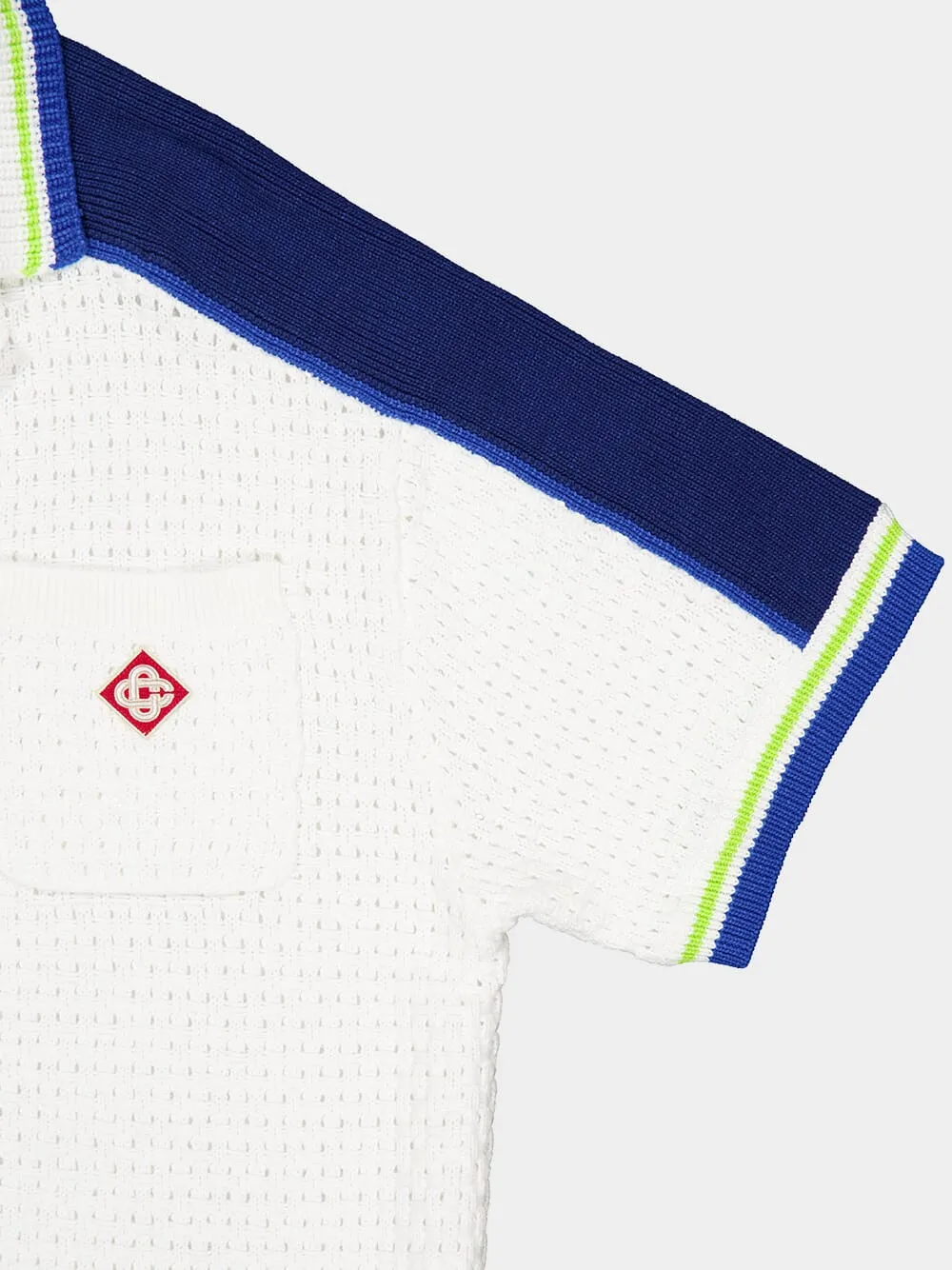 White Crochet Short-Sleeve Shirt sold by Fashion Clinic product image thumbnail 4