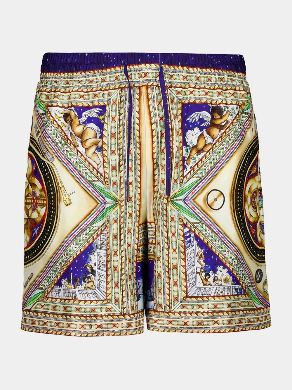 Multicolour Silk Plafond Orné Shorts sold by Fashion Clinic