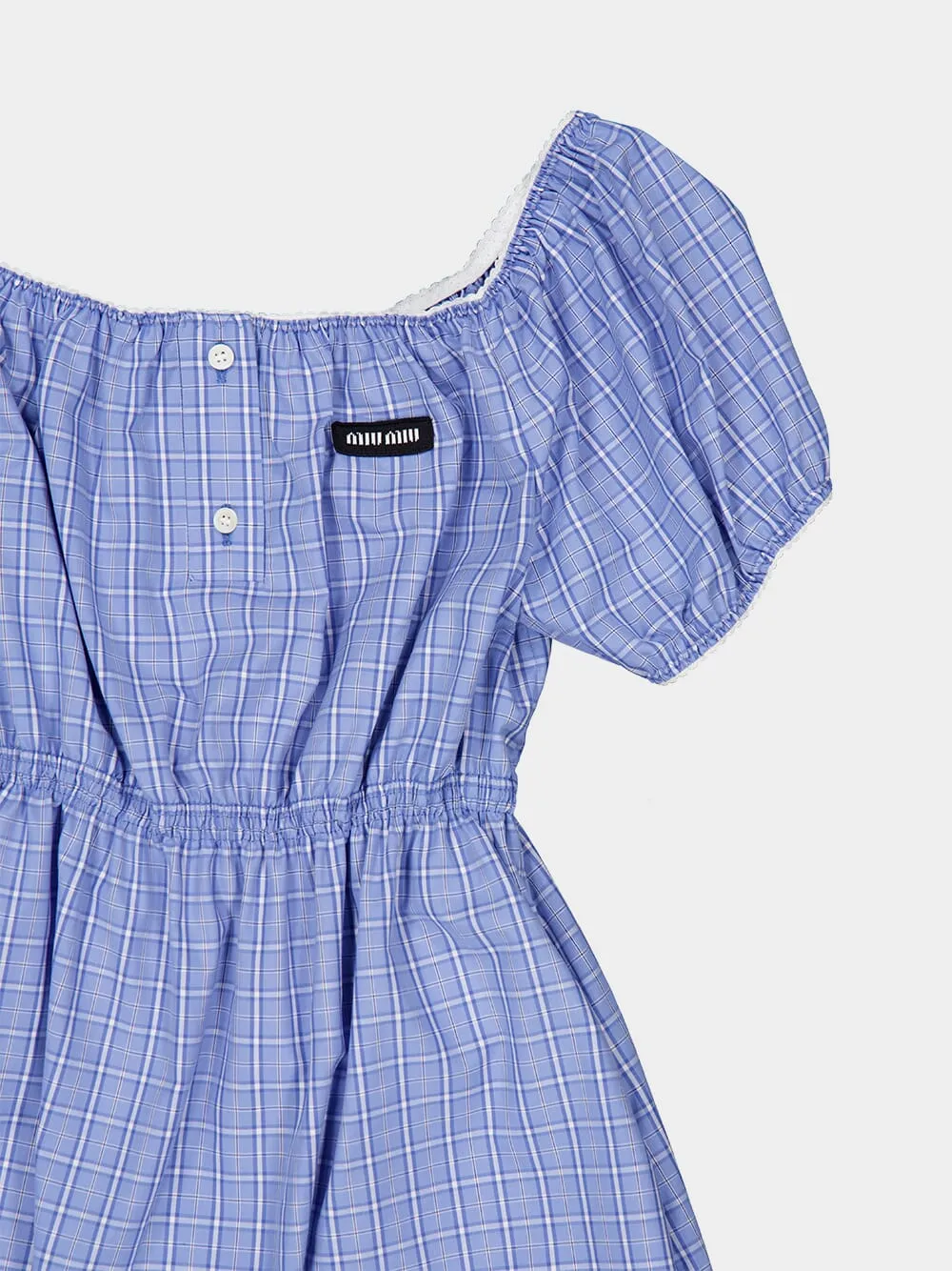 Celeste Blue Cotton Mini Dress sold by Fashion Clinic product image thumbnail 3