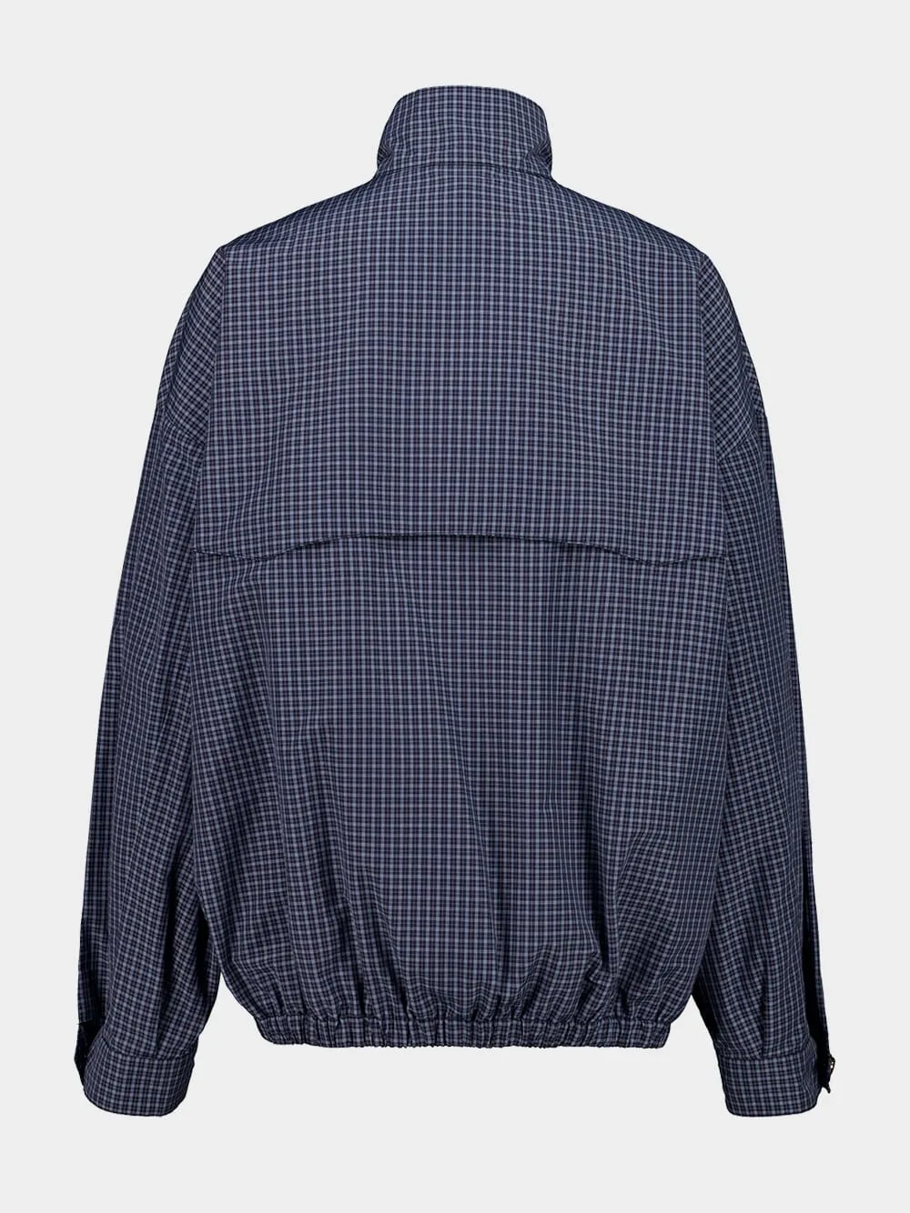 Navy Checked Technical Blouson Jacket sold by Fashion Clinic product image thumbnail 3