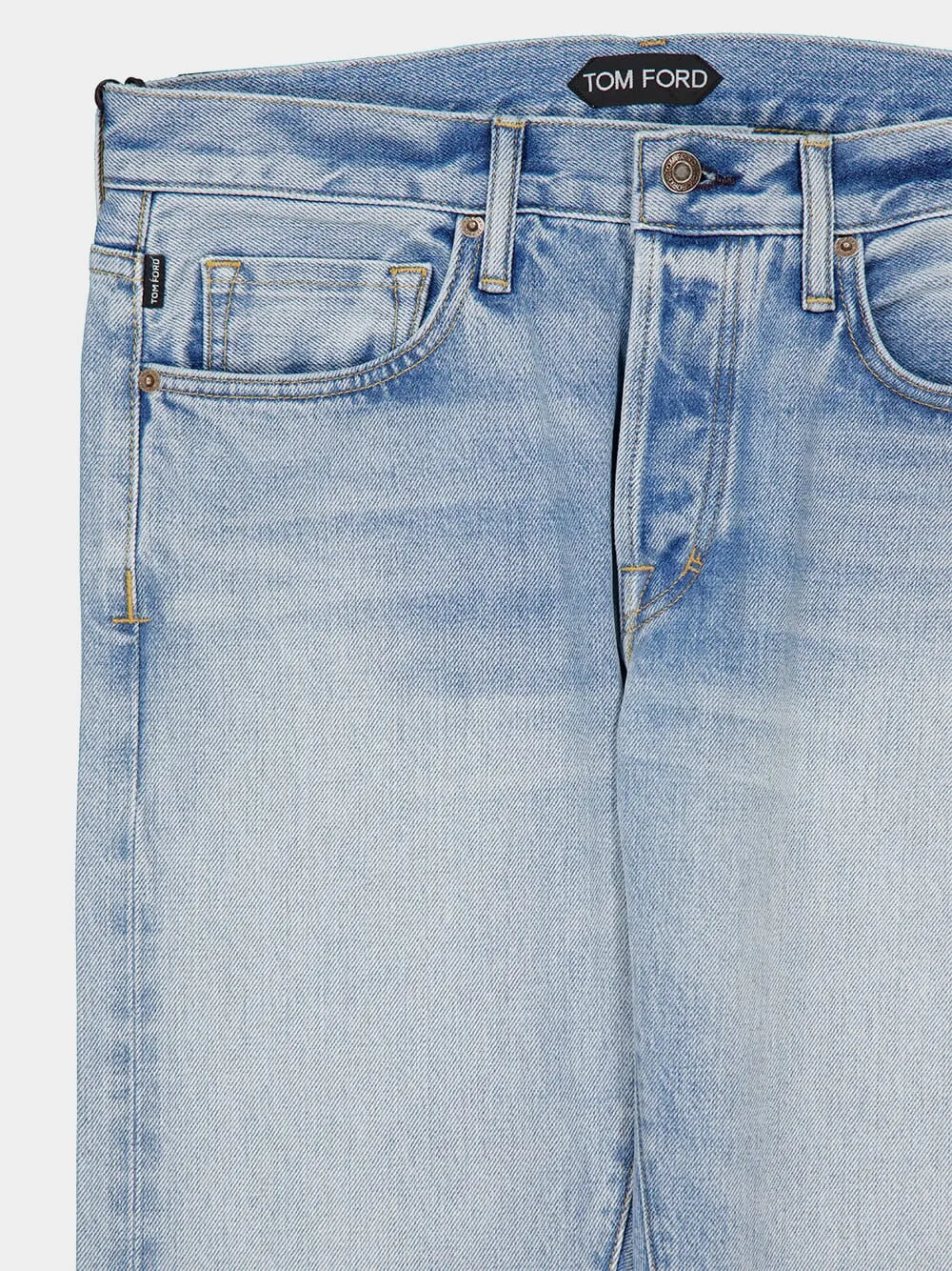 Pale Blue Straight-Leg Denim Jeans sold by Fashion Clinic product image thumbnail 3