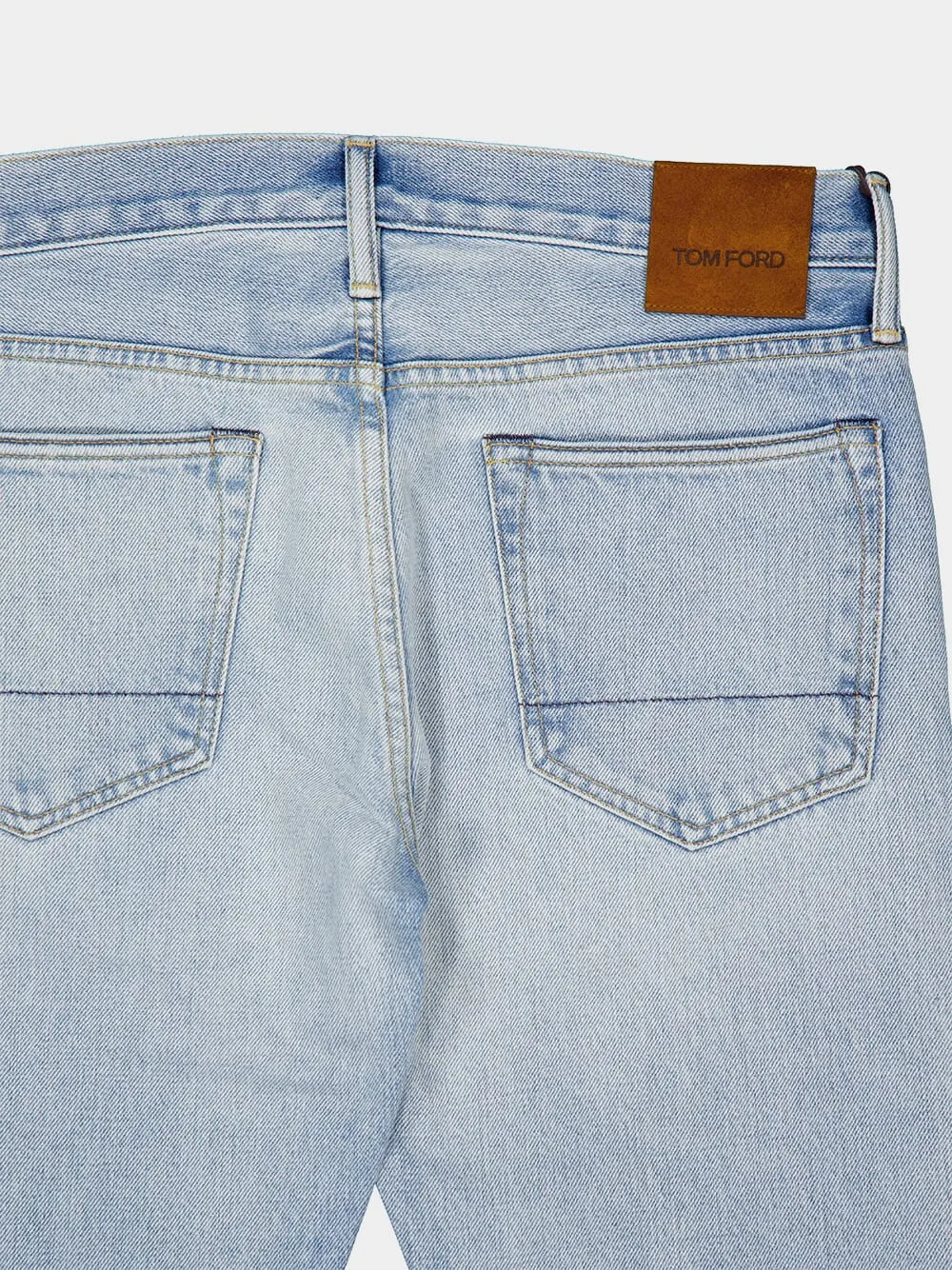 Pale Blue Straight-Leg Denim Jeans sold by Fashion Clinic product image thumbnail 4