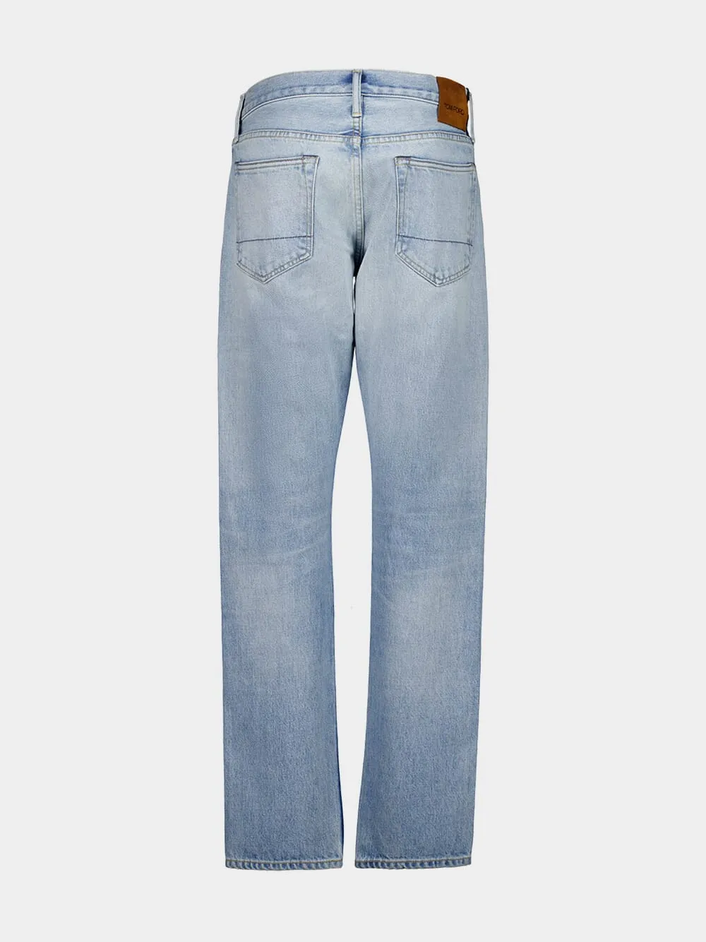 Pale Blue Straight-Leg Denim Jeans sold by Fashion Clinic product image thumbnail 2